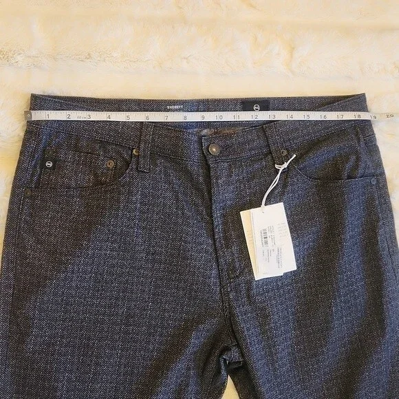 AG Adriano Goldschmied Everett Slim Straight Herringbone Pant W36 L34 NWT - Picture 7 of 11